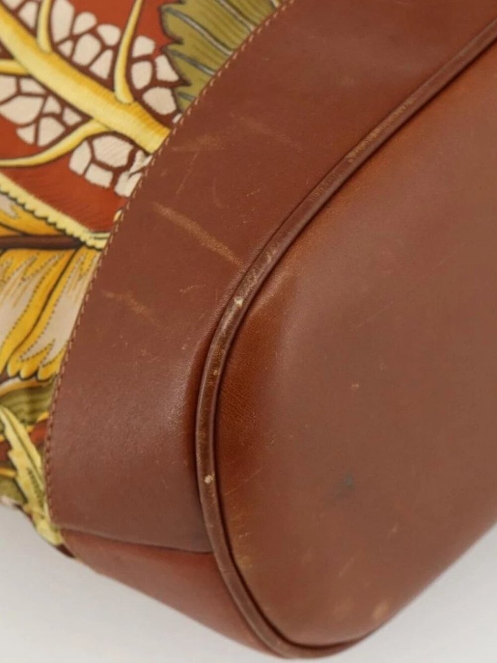Salvatore Ferragamo Tote Bag Nylon Brown Gold Auth ka3760A - Picture 11 of 15